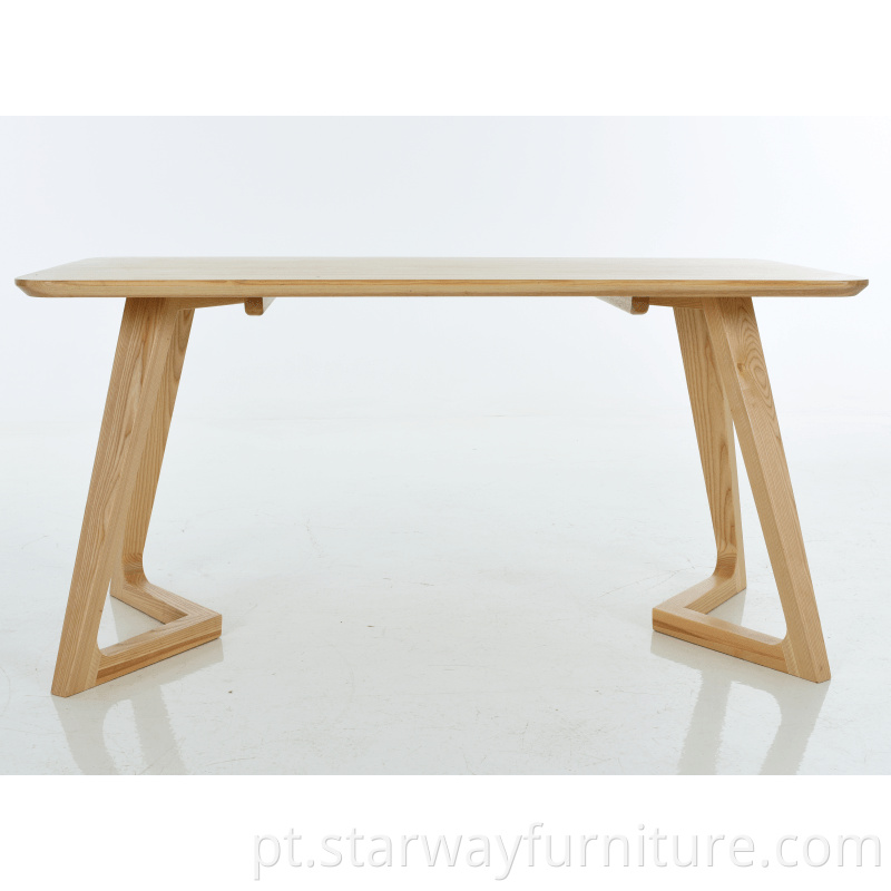 Estilo Nórdico Madeira Sólida Retângulo Mesa Moderna Simple Ash Table Hotel Mesa de jantar